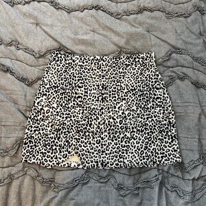 Altar'd State Black and Cream Animal Print Mini Skirt